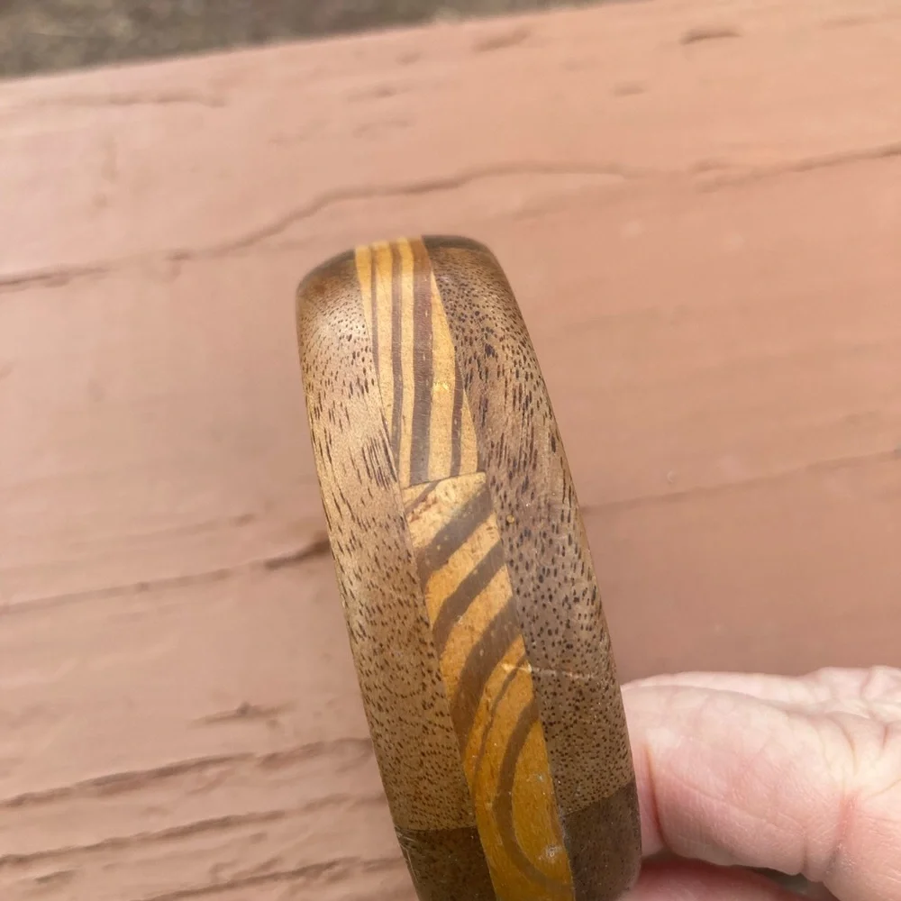 Wooden bangle bracelet